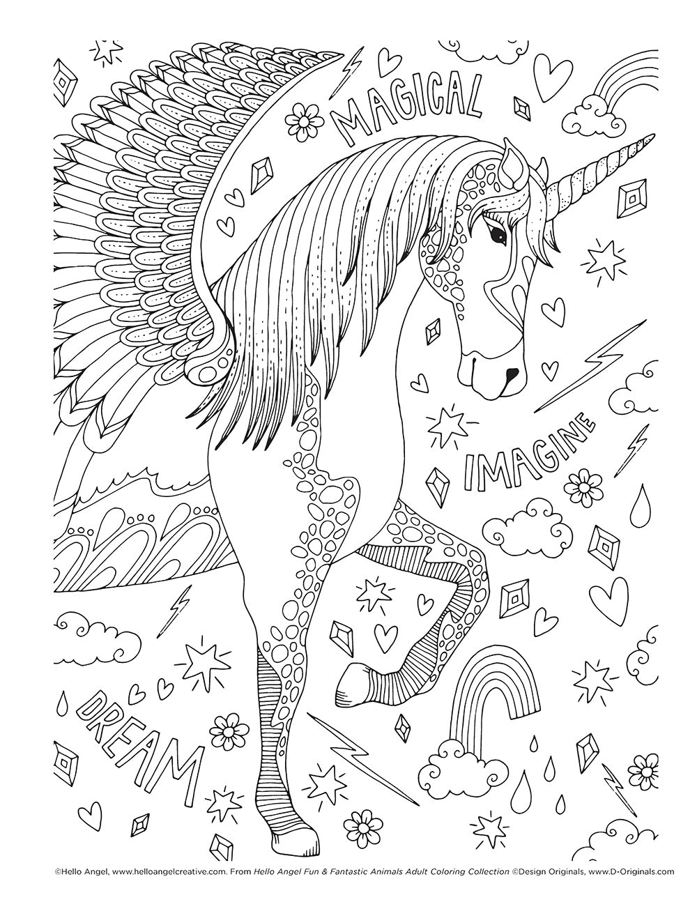 Hello Angel Fun & Fantastic Animals Adult Coloring Collection - Fox Chapel Publishing Co.