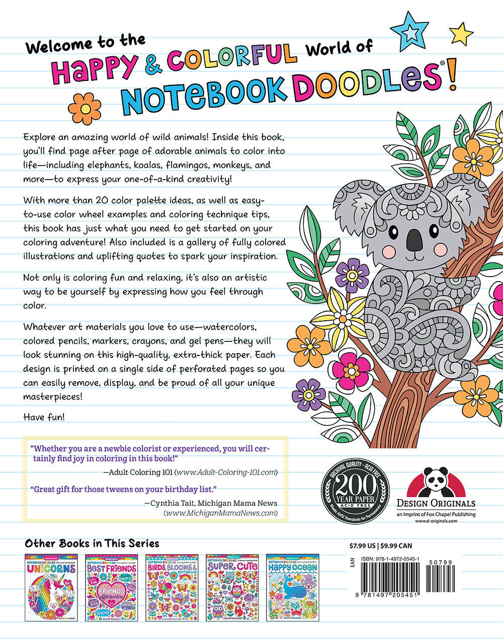 Notebook Doodles Wild Animals - Fox Chapel Publishing Co.