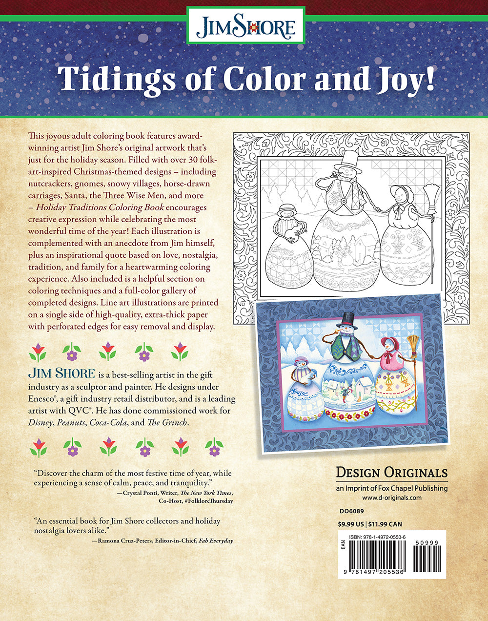 Jim Shore Holiday Traditions Coloring Book - Fox Chapel Publishing Co.