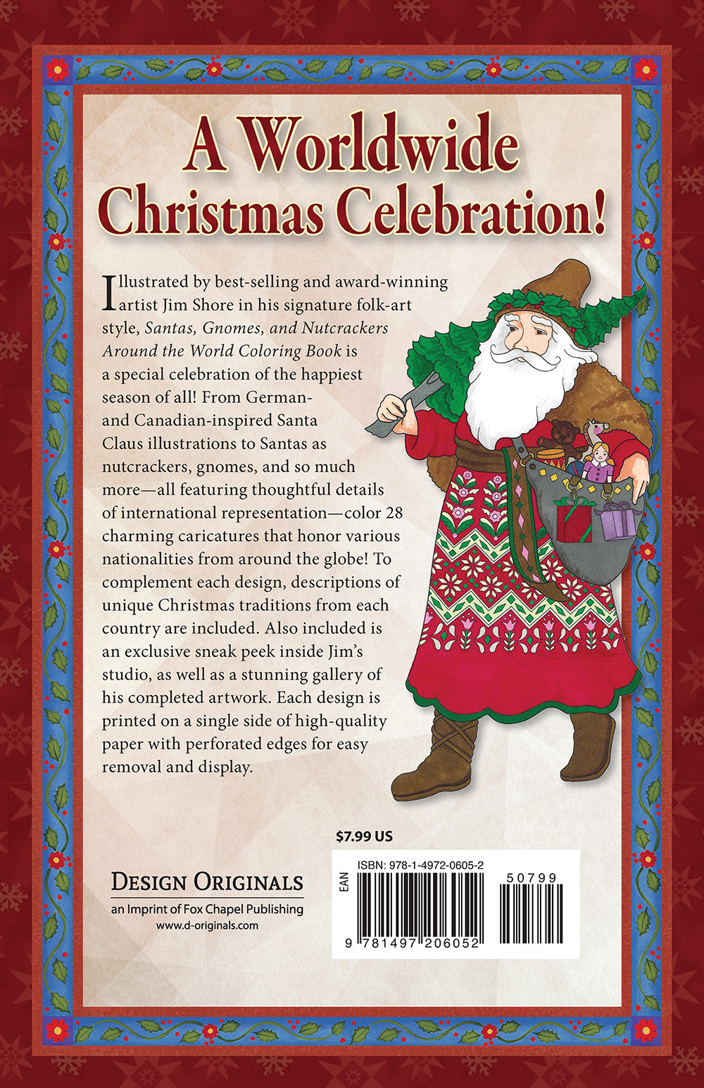 Jim Shore Santas, Gnomes, and Nutcrackers Around the World Coloring Book