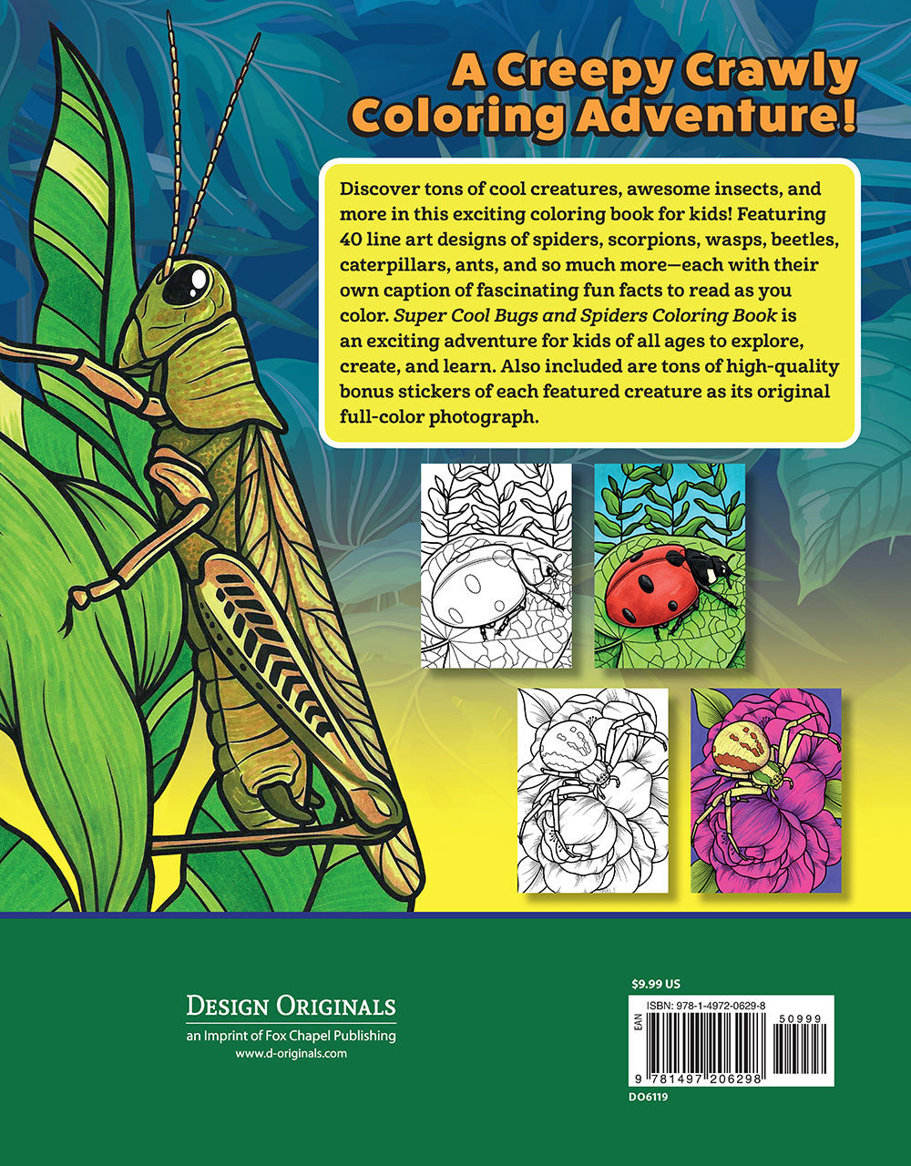 Super Cool Bugs and Spiders Coloring Book