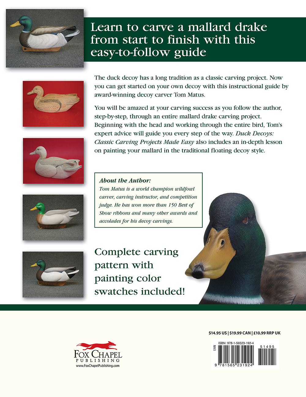 Duck Decoys: Classic Carving Projects Made Easy – Fox Chapel Publishing Co.