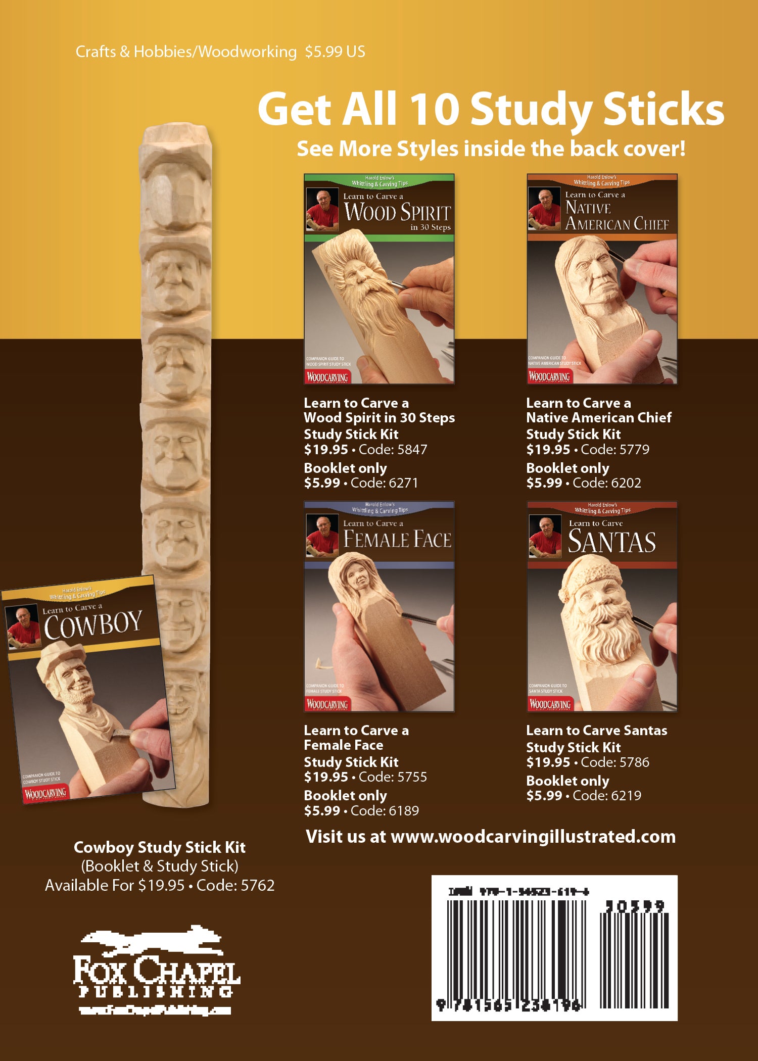 Learn to Carve a Cowboy (Booklet) - Fox Chapel Publishing Co.