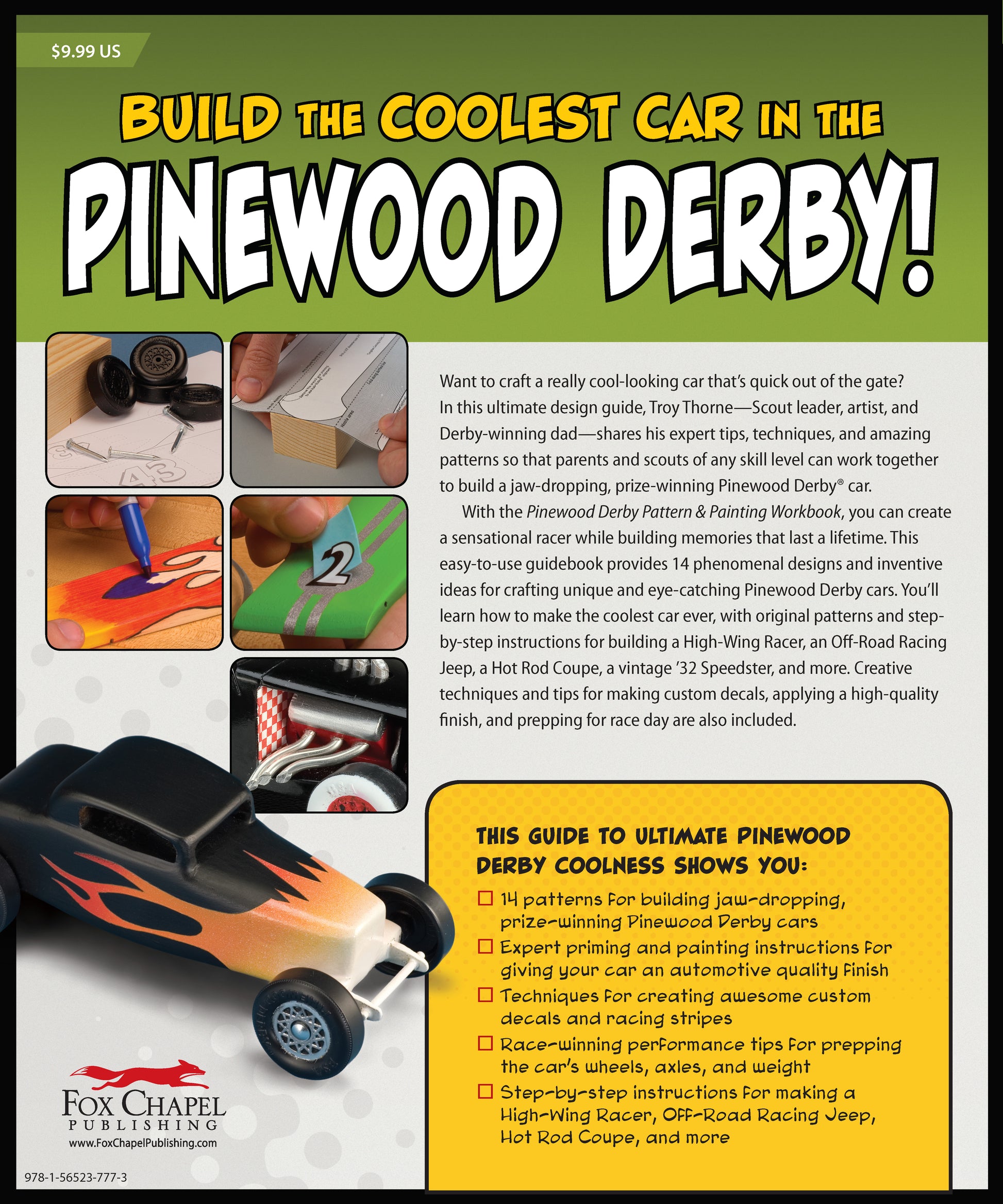 Pinewood Derby Pattern & Painting Workbook - Fox Chapel Publishing Co.