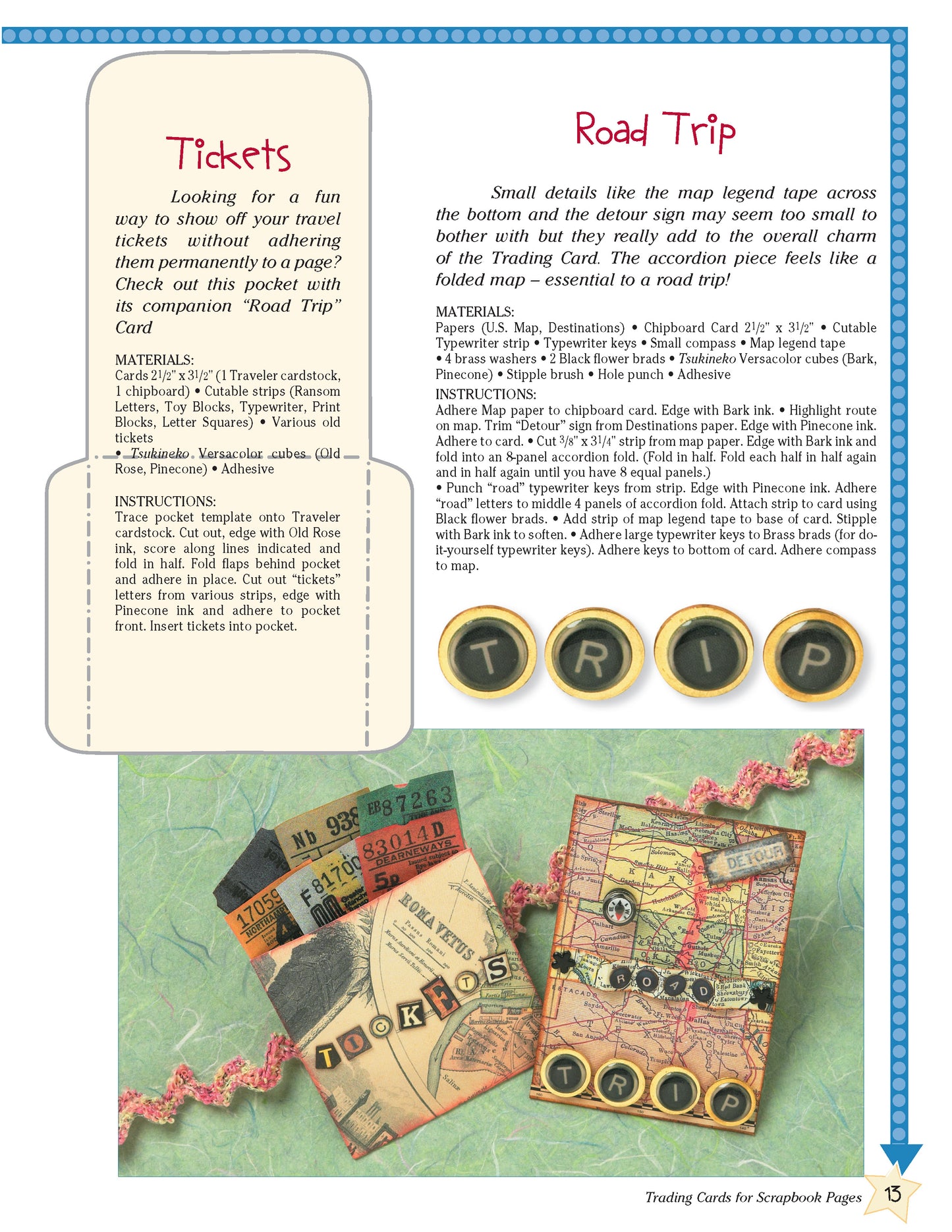 Trading Cards for Scrapbook Pages