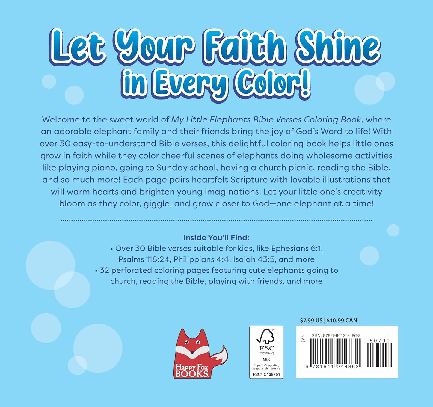 My Little Elephants Bible Verses Coloring Book