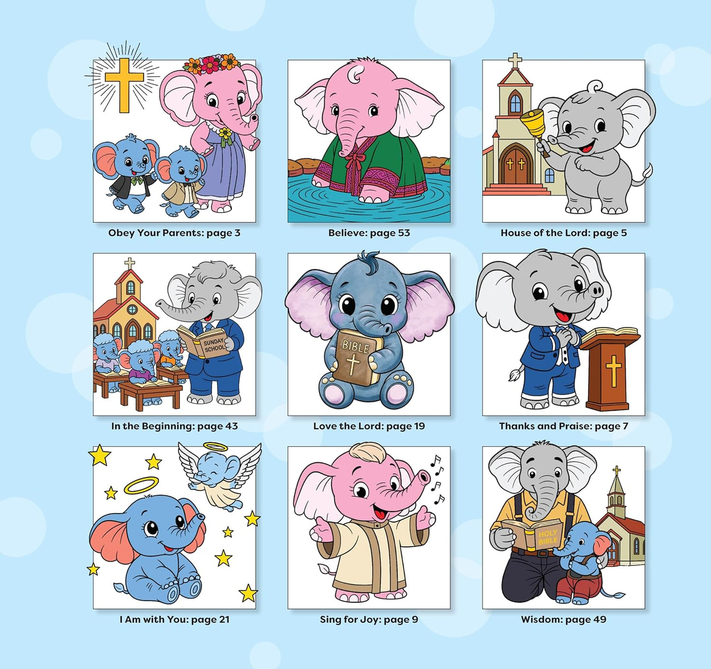 My Little Elephants Bible Verses Coloring Book