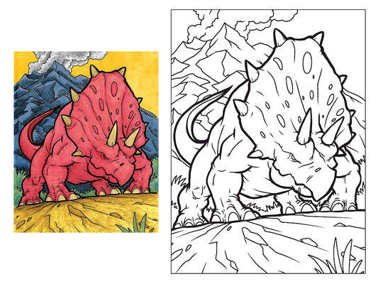 Triceratops Dinosaur 18x24 Coloring Poster