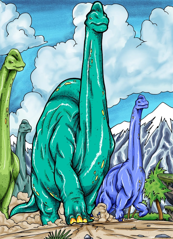 Brachiosaurus Dinosaur 18x24 Coloring Poster - Fox Chapel Publishing Co.