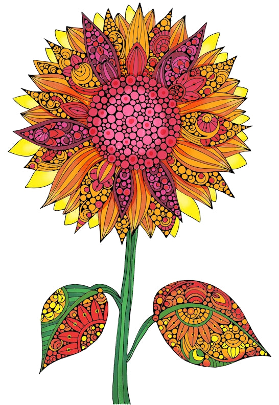 Sunflower, In the Meadow Coloring Poster