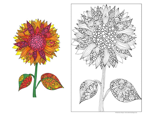 Sunflower, In the Meadow Coloring Poster