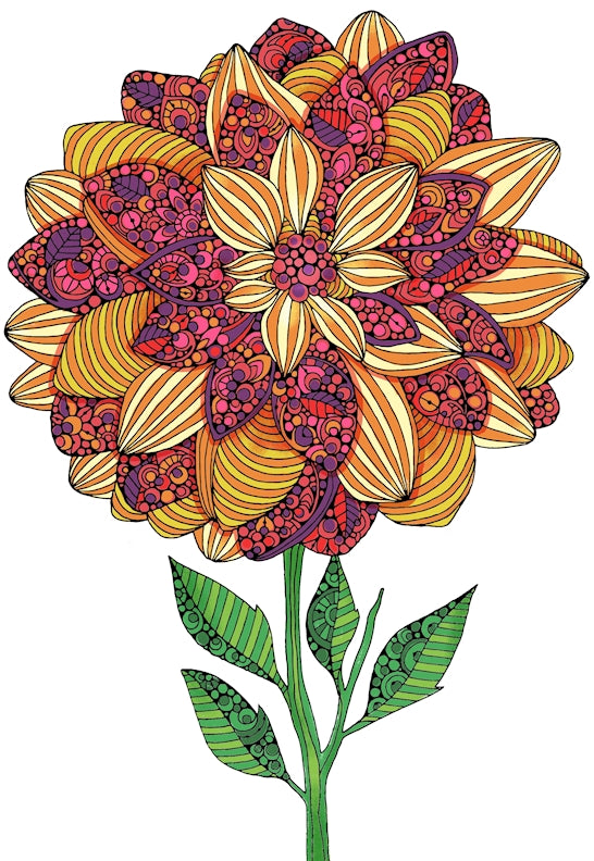 Dahlia, Sweet Bouquet 24x36 Coloring Poster - Fox Chapel Publishing Co.