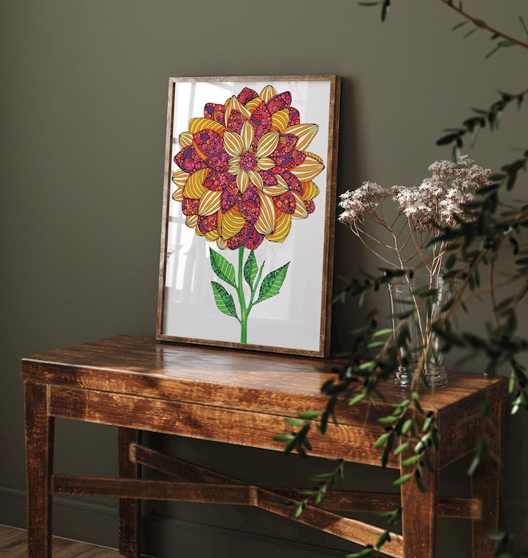 Dahlia, Sweet Bouquet 24x36 Coloring Poster - Fox Chapel Publishing Co.