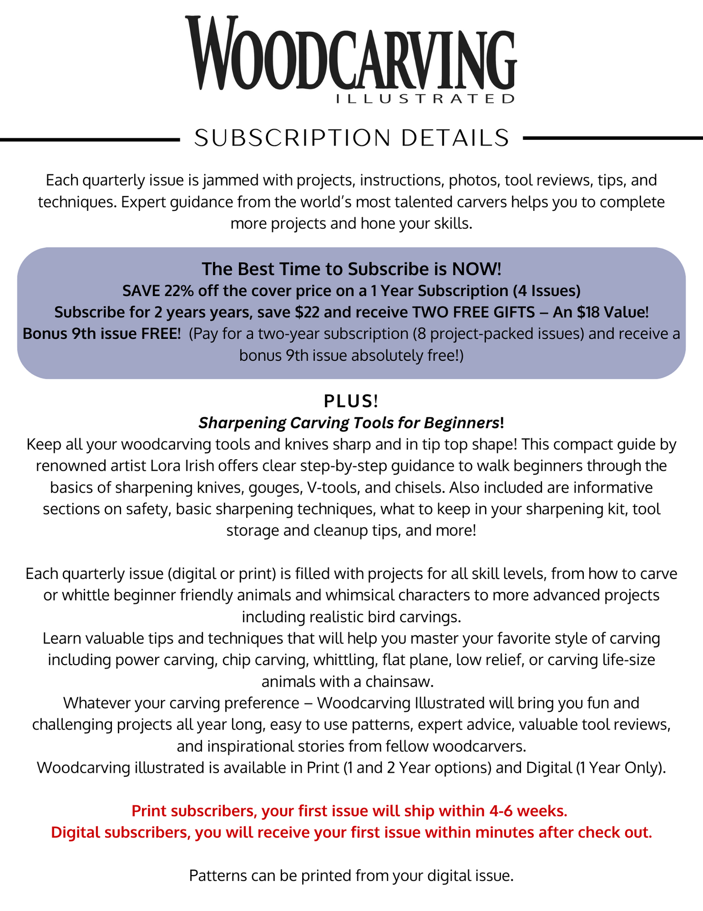 Woodcarving Illustrated Subscription