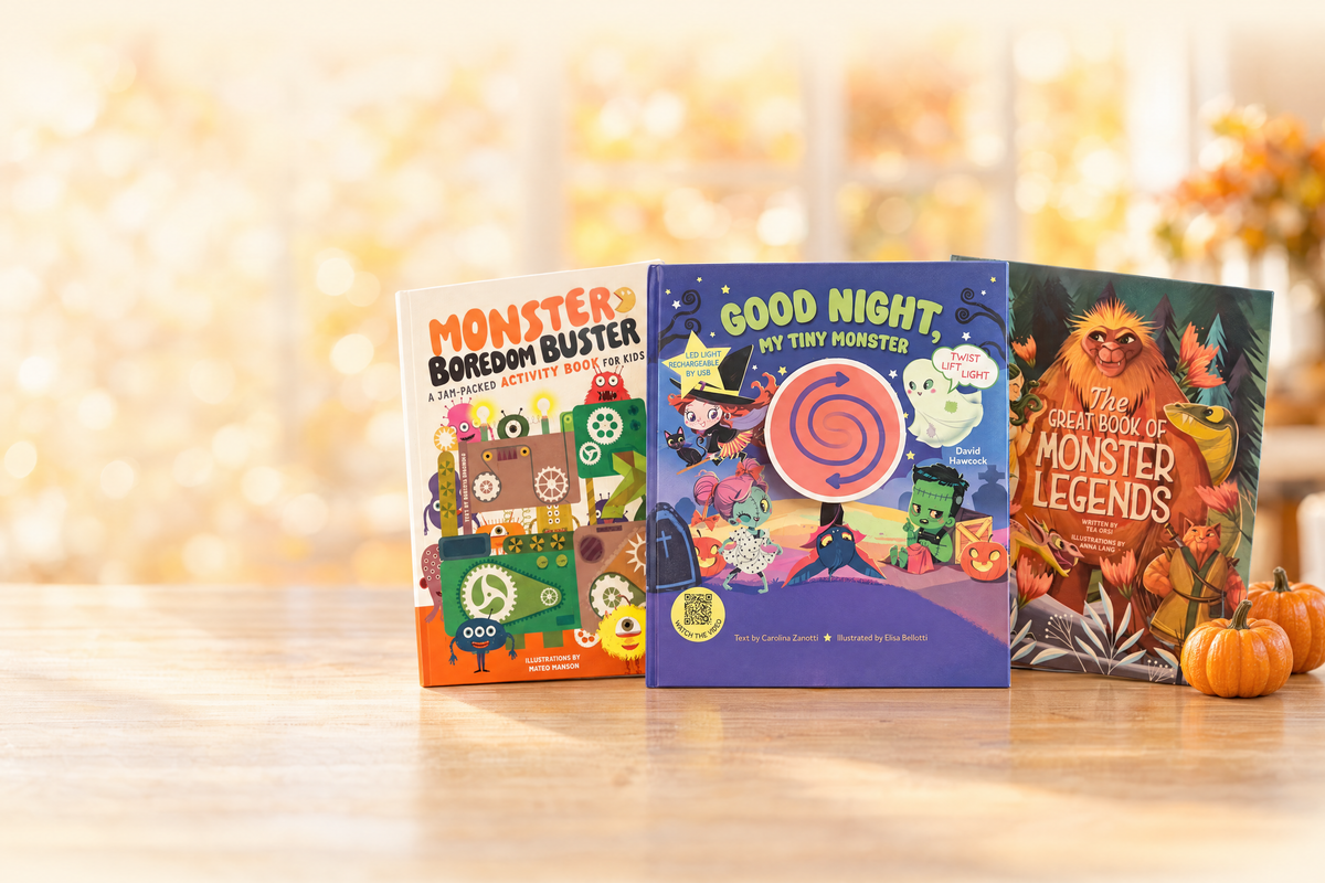 Little Boo(k) Club Halloween books on a table